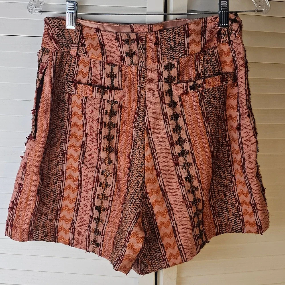 Eva Franco Anthropologie Womens Textured High Waist Shorts‎ 6